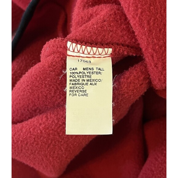 VTG Woolrich Polartec Pullover Mens 3XLTALL Fleece 1/4 Snap Red Black JACKET - Picture 9 of 12